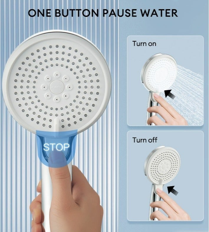 Jomoo High Pressure Shower Head with 3 Spray Modes, Water Saving Shower Head with ON/OFF Pause Switch, Anti-clog Nozzles Handheld Showerhead - Image 3
