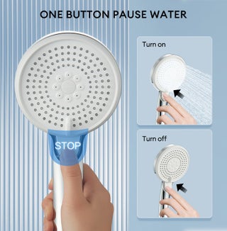 High Pressure Shower Head with 3 Spray Modes, Water Saving Shower Head with ON/OFF Pause Switch, Anti-clog Nozzles Handheld Showerhead - view 3