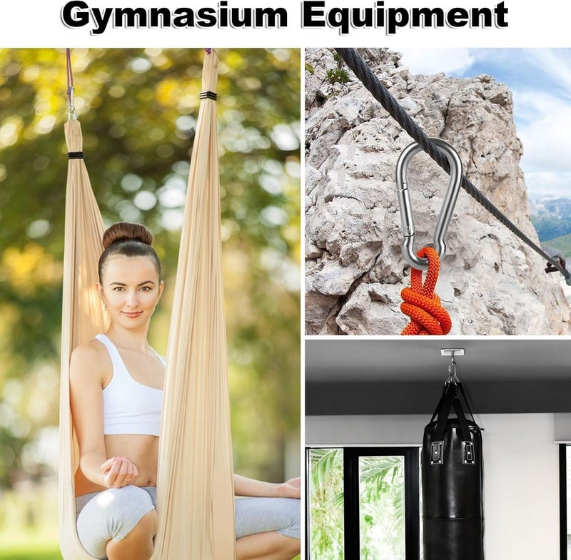 APACALI Spring Snap Hooks M5 M6 M8 M10 Carabiner Heavy Duty Carabiner Clips Galvanized Steel Quick Links Caribiniers Hammocks Hooks for Camping Hiking Outdoor Swing Pet Leash Gym - Image 5