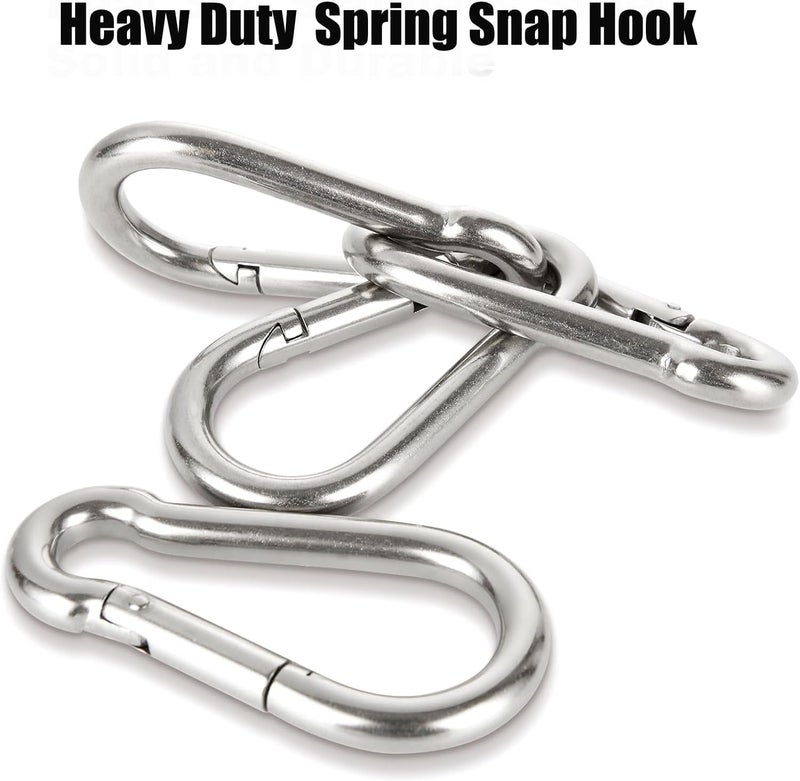 APACALI Spring Snap Hooks M5 M6 M8 M10 Carabiner Heavy Duty Carabiner Clips Galvanized Steel Quick Links Caribiniers Hammocks Hooks for Camping Hiking Outdoor Swing Pet Leash Gym - Image 3