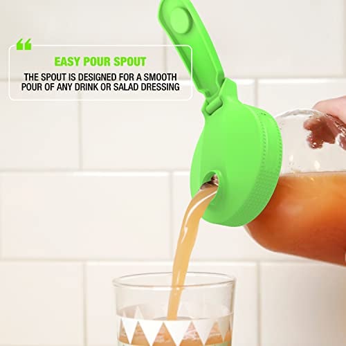 Masontops Multi Top - 2PK - Wide Mouth Mason Jar Lids with Pour Spout and Flip Cap – Sip, Pour, Store & More - Jar Not Included - Image 5