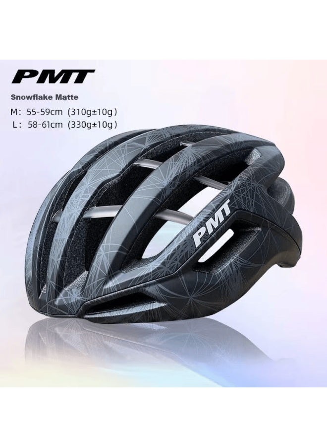 Pmt Cycling Helmet With Built-in Keel Lightweight Uni Mountain Road Bike Helmet Xm Snowflake Size L - Image 1