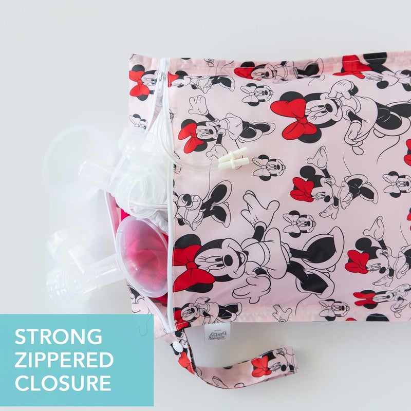 Bumkins Disney Waterproof Wet Bag for Baby, Travel, Swim Suit, Cloth Diapers, Pump Parts, Pool, Gym Clothes, Toiletry, Strap to Stroller, Daycare, Zipper Reusable Bag, Packing Pouch, Minnie Mouse - Image 4