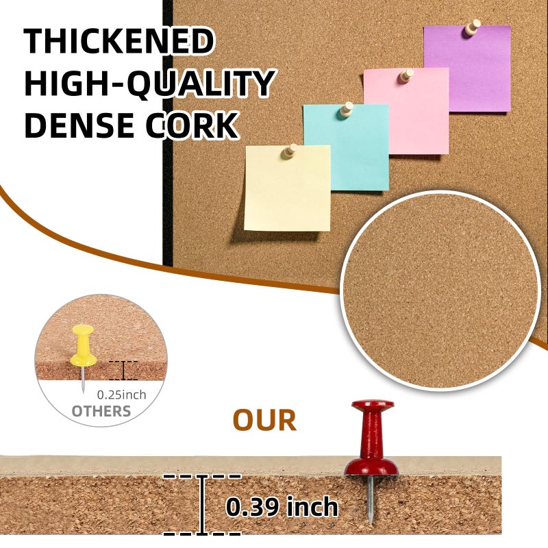 TooCust 20â€ x 28â€ Cork Boards for Walls with Black Wooden Frame 1pack, Whiteboard and Cork Board Combo Double Sided Office Board for Wall Organizer, Bulletins Board Hanging Pin Board for School Home Office - Image 3