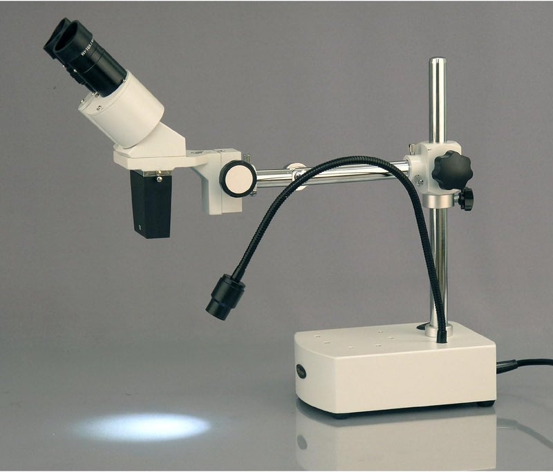 AmScope SE400 Professional Binocular Stereo Microscope WF10x Eyepieces 10X Magnification 1X Objective LED Lighting BoomArm Stand 110V120V - Image 2