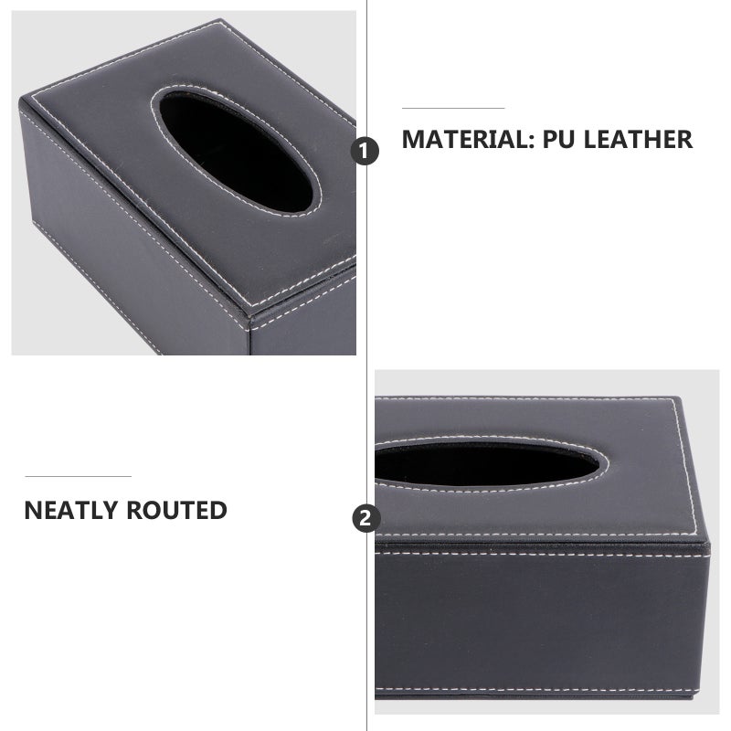 2 pcs Stylish Tissue Box Practical Household Napkin Container ( , Black) - Image 5
