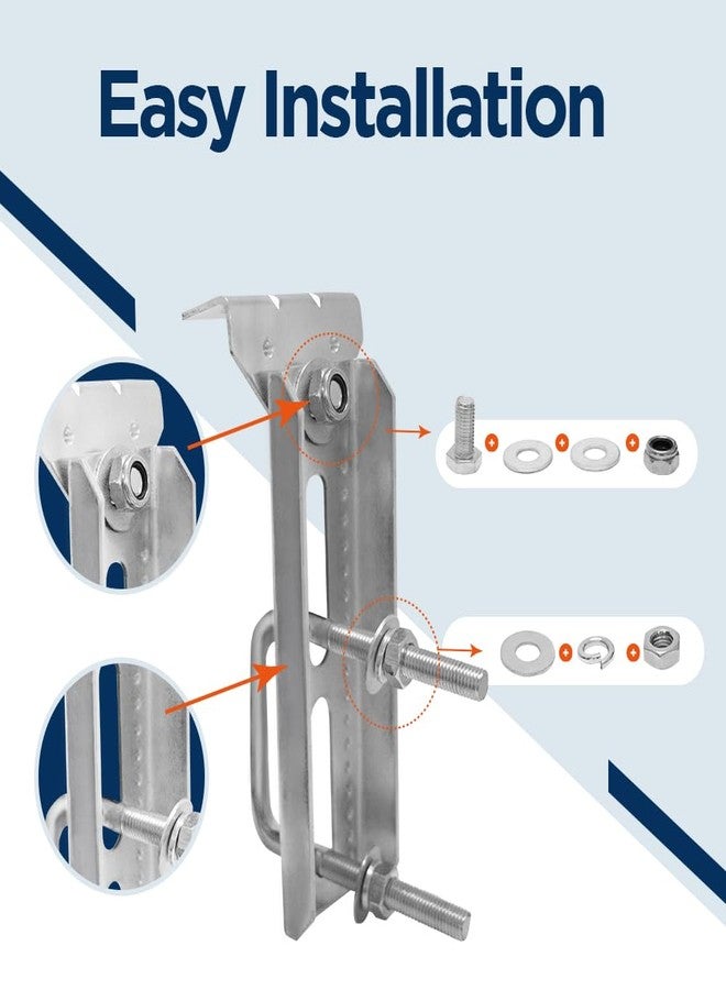 Sebnux Galvanized Swivel Heavy Duty 8" Boat Trailer Bunk Brackets Top Bunk Bracket Kit for 1.5" x 3", 2" x 3", 3" x 3" Boat Trailer Crossmember - Image 5