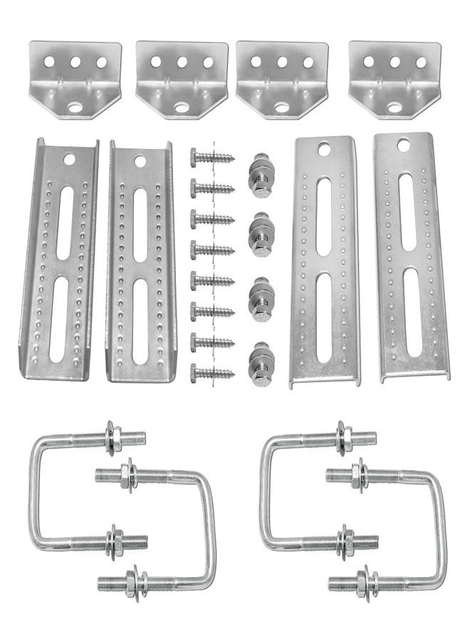 Sebnux Galvanized Swivel Heavy Duty 8" Boat Trailer Bunk Brackets Top Bunk Bracket Kit for 1.5" x 3", 2" x 3", 3" x 3" Boat Trailer Crossmember - Image 1