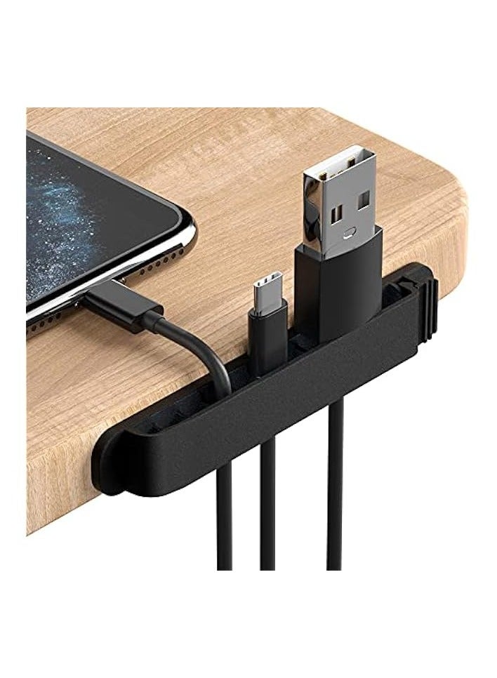 KASTWAVE Cable Clips, 3 Pack Cord Organizer Charger Cable Management for Organizing Home Office Desk Phone Car Cable Wire, Self Adhesive Cord Holders (Black) - Image 1