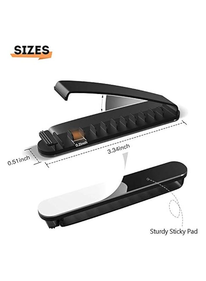 KASTWAVE Cable Clips, 3 Pack Cord Organizer Charger Cable Management for Organizing Home Office Desk Phone Car Cable Wire, Self Adhesive Cord Holders (Black) - Image 3