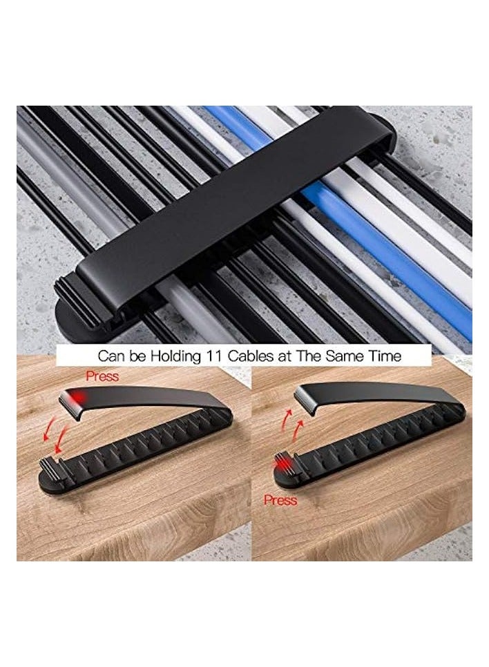 KASTWAVE Cable Clips, 3 Pack Cord Organizer Charger Cable Management for Organizing Home Office Desk Phone Car Cable Wire, Self Adhesive Cord Holders (Black) - Image 4