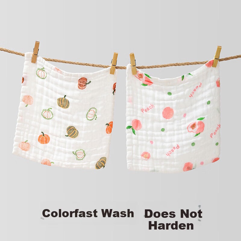 JD Jing Zao MUJI Kids Towel 4-Pack 7A Antibacterial Pure Cotton 6-Layer Gauze Soft Skin-Friendly Square Saliva Towels - Image 5