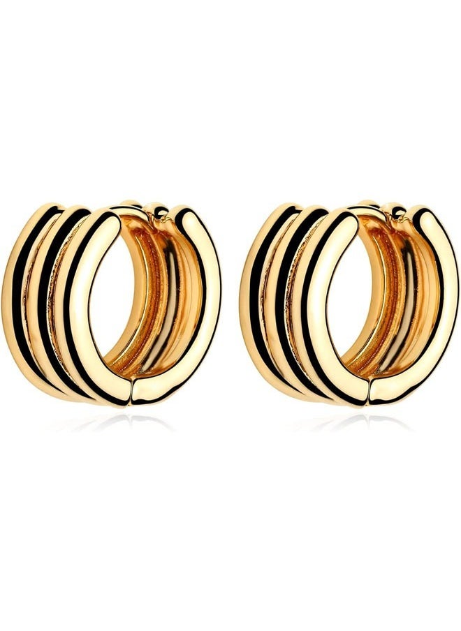 Mevecco - Women Huggie Earrings Gold Hoop 14K Gold Filled Small Simple Handmade Hypoallergenic Everyday Jewelry - Image 1