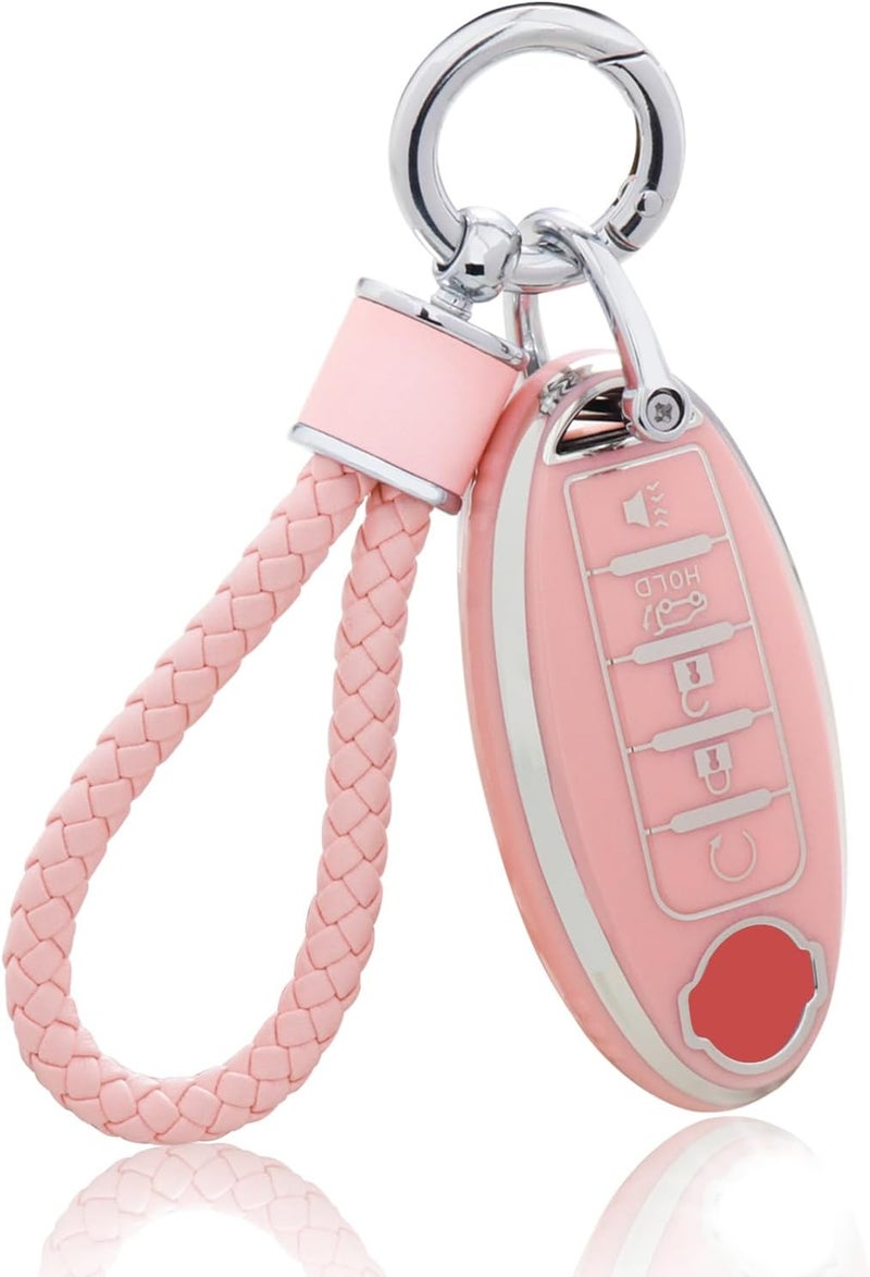 YO&YOYE Pink TPU Key Fob Cover with Keychain - Image 1