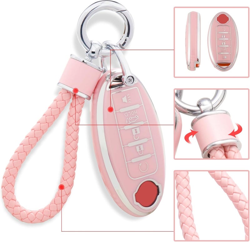 YO&YOYE Pink TPU Key Fob Cover with Keychain - Image 4