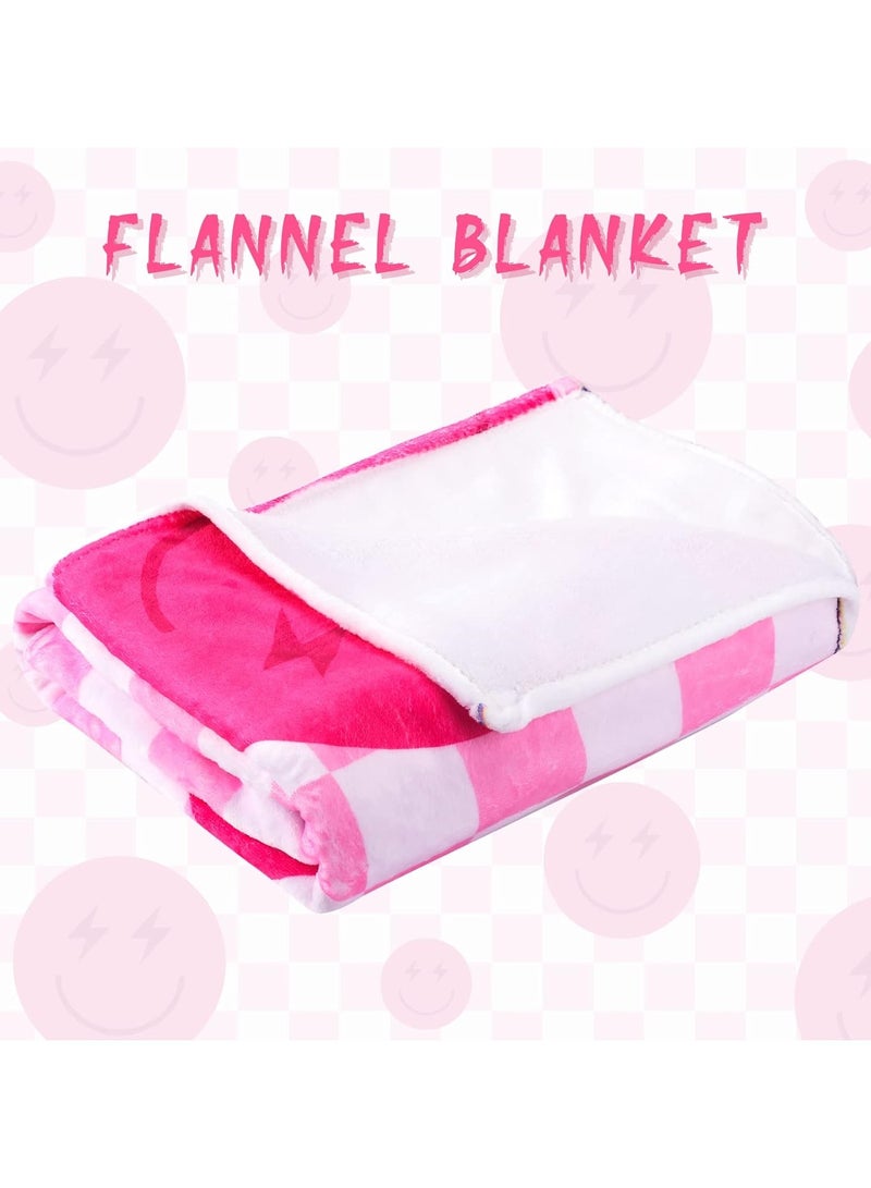 general College Style Blanket Cute Flannel Soft Blanket Plush Cozy Fluffy Blanket College Style Bedding College Style Room Decoration Dorm Room Living Room - Image 3