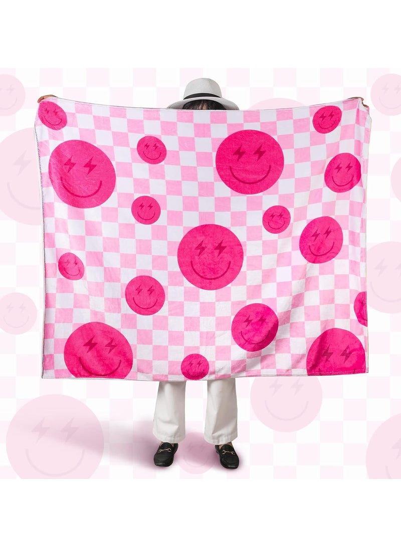 general College Style Blanket Cute Flannel Soft Blanket Plush Cozy Fluffy Blanket College Style Bedding College Style Room Decoration Dorm Room Living Room - Image 2