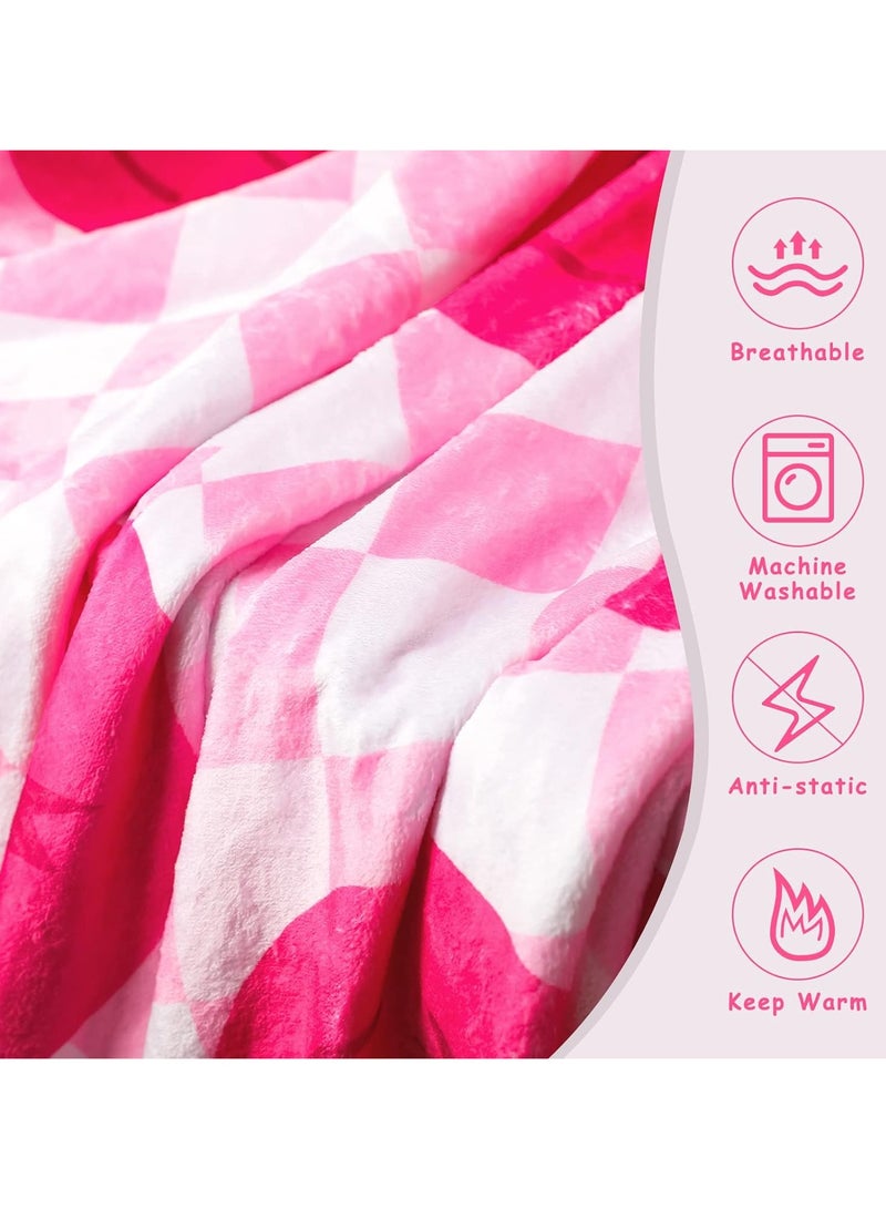 general College Style Blanket Cute Flannel Soft Blanket Plush Cozy Fluffy Blanket College Style Bedding College Style Room Decoration Dorm Room Living Room - Image 4