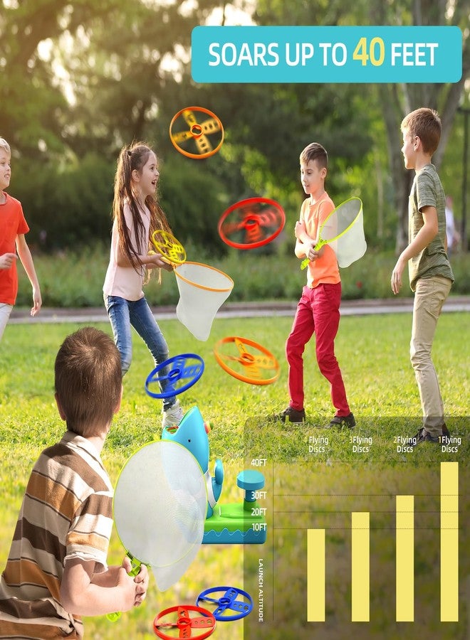 WATUDOU 15 PCS Flying Disc Launcher Outdoor Indoor Game Toys Gifts for 3 4 5 6 7 Year Old Boys Kids, Outdoor Outside Game Toys for Boys Girls Ages 3-5 4-8, Ideal 3 4 5 6 Year Old Birthday Gifts - Image 4