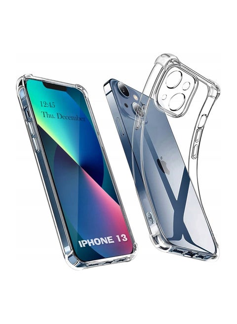 جراب لهاتف ايفون 13 ، غطاء شفاف مضاد للخدش وممتص للصدمات ، وممتص للصدمات من مادة TPU مع زوايا معززة [مضاد للاصفرار]