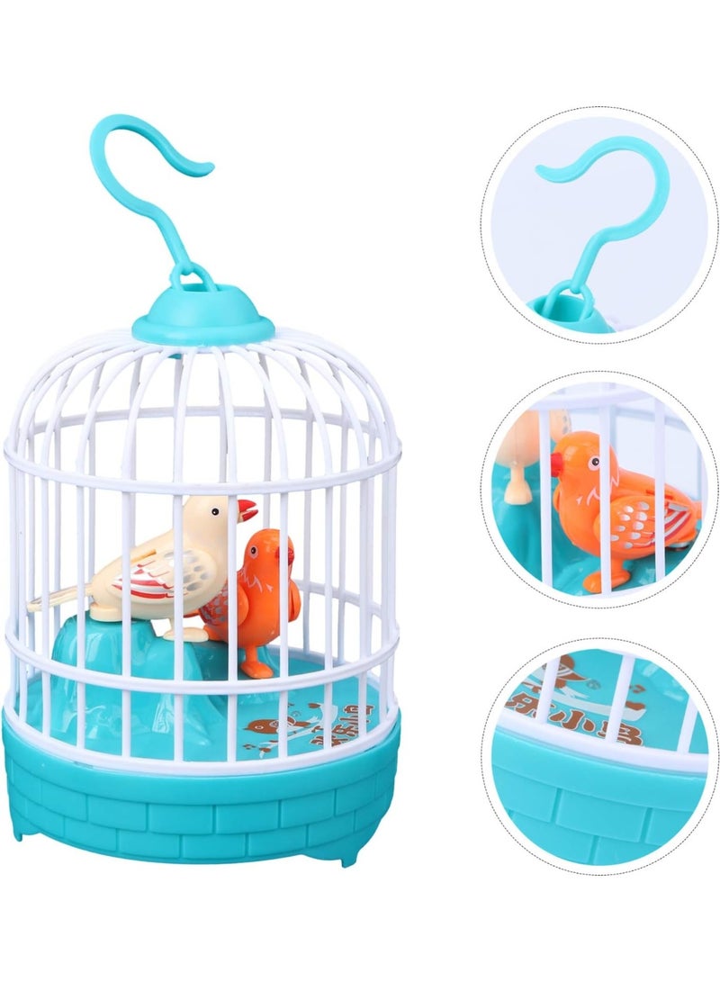 Hanging Bird Cage Toy Kids Singing Chirping Bird Toy Realistic Sounds Movements Bird Figure Pet Caged Bird Toy - Image 4