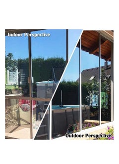 YQbest Privacy Self-adhesive Glass Sticker for Home Office Reflective Mirror Film, Sun Blocking Anti UV Window Tint silver  - Image 5