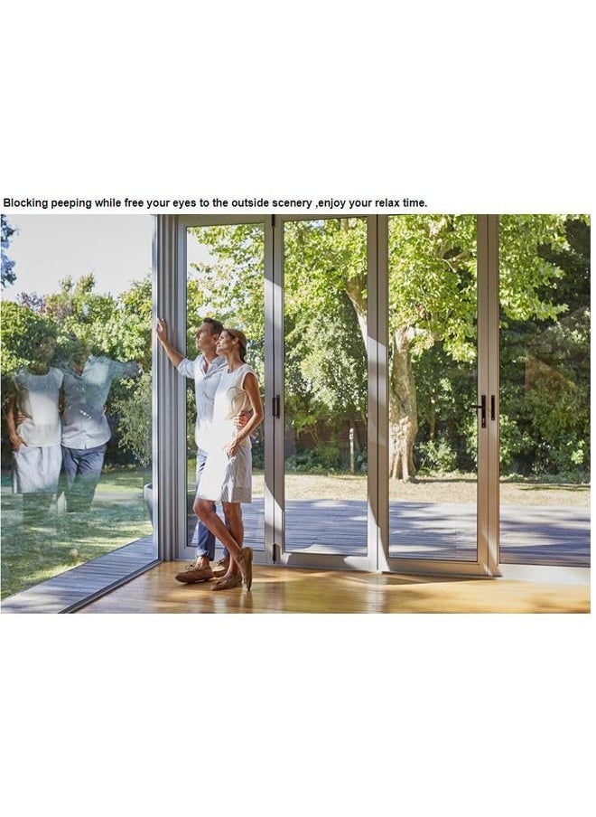 Privacy Self-adhesive Glass Sticker for Home Office Reflective Mirror Film, Sun Blocking Anti UV Window Tint silver
