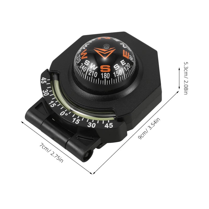 High Precision Luminous Folding Car Boat Compass with Suction Cup Mount for Dashboard Navigation - Image 3