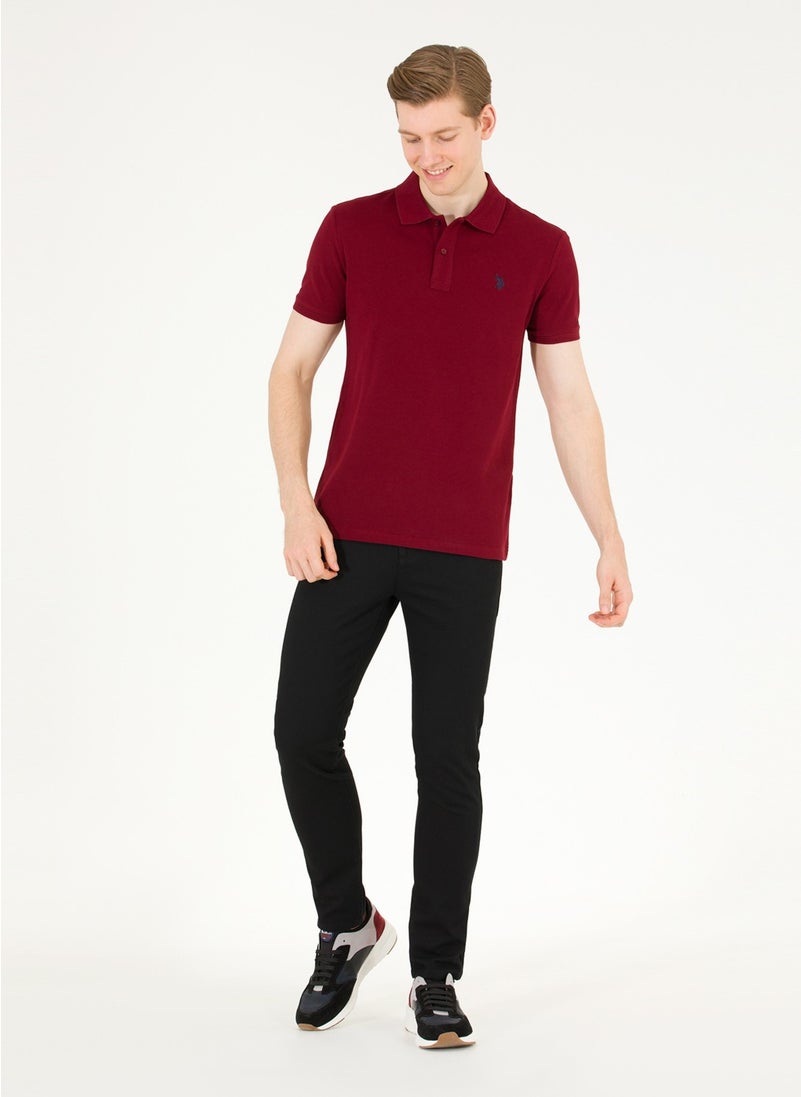 U.S. Polo Assn. - Base. Polo Assn. Claret Red Men's Polo T-Shirt GTP04IY023 - Image 1