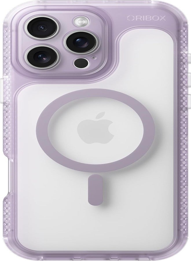 ORIbox Seralyn Series for iPhone 16 Pro Max Case - MagSafe Compatible, Triple-Layer Shockproof Protection, Crystal-Clear Back with Elegant Matte Frame(6.9", Mauve Twilight) - Image 1