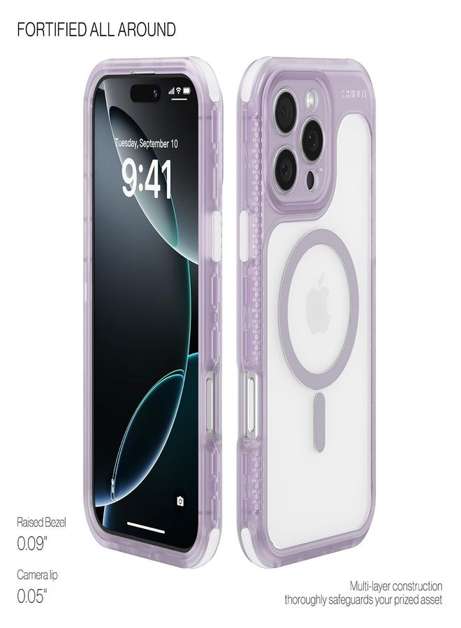 ORIbox Seralyn Series for iPhone 16 Pro Max Case - MagSafe Compatible, Triple-Layer Shockproof Protection, Crystal-Clear Back with Elegant Matte Frame(6.9", Mauve Twilight) - Image 4
