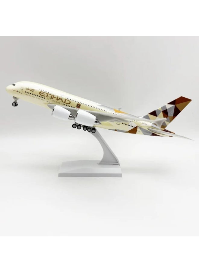 ETIHAD 30cm Diecast Airplane Model – Collectible Aircraft Toy with Stand – Ideal for Aviation Enthusiasts and Kids Airplane models child birthday gift Christmas gift plane models - Image 1