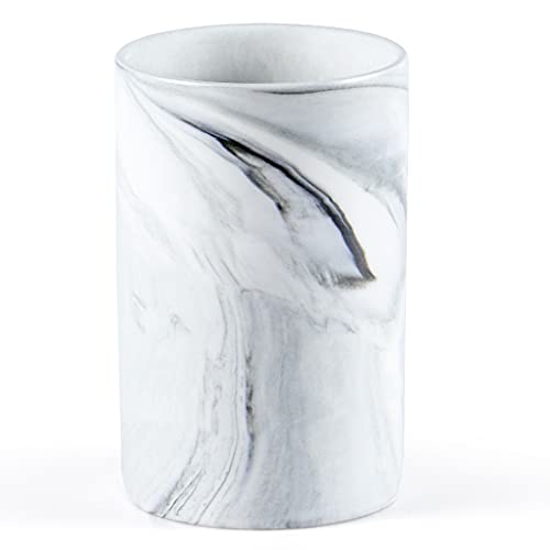 Sanbege Bathroom Tumbler Cup, Ceramic Toothbrush Holder Stand for Mouthwash Rinsing, Toothpaste, Pen, Makeup Brush, Teaspoon Organizer, 10oz / 300ml (Marble Pattern) - Image 2