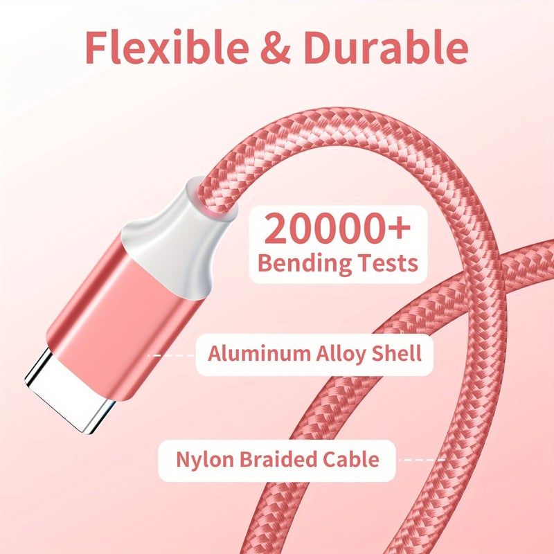 USB A to C Fast Charging Cable 2 Pack Nylon Braided 3 3 6 6 9 Feet Compatible with Samsung Galaxy S25 S24 S23 S22 S21 Xiaomi Series LG - Image 3