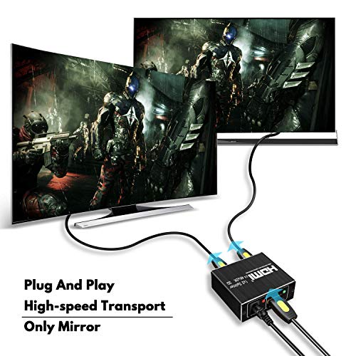 Wonlyus HDMI Splitter 1 in 2 Out, HDMI Splitter 1 to 2 Amplifier for Full HD HDMI 2.0 1080P/ 3D/ 4K for Xbox PS4 PS3 Fire Stick Roku Blu-Ray Player Apple TV HDTV - Image 3