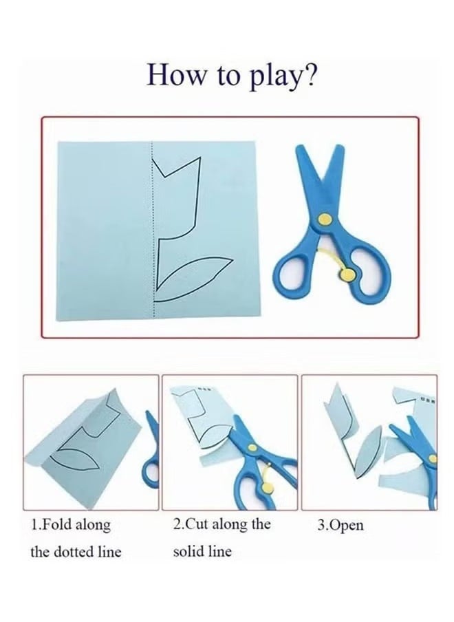 زي جي تريو مجموعة قطر الورق للأطفال 240 قطعة - ألعاب نشاطية بالورق مع 2 ق scissors آمنة - ألعاب تعليمية للأطفال - فكرةGift ميزة - نشاط قطر الورق لتمهيد مهارات القطع - مجموعات كتب القطع الممتعة  - Image 3
