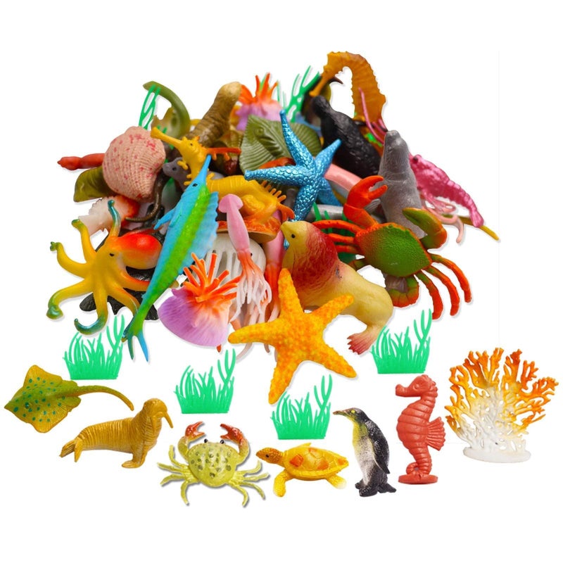 OuMuaMua 42pcs Realistic Mini Sea Creature Figure Toys Ocean Animals Bath Toys for Kids Toddlers - Image 3