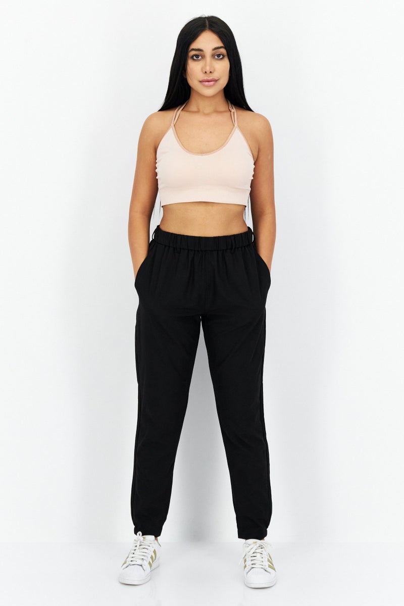Lyle & Scott Women Pull On Plain Trousers, Black - Image 3
