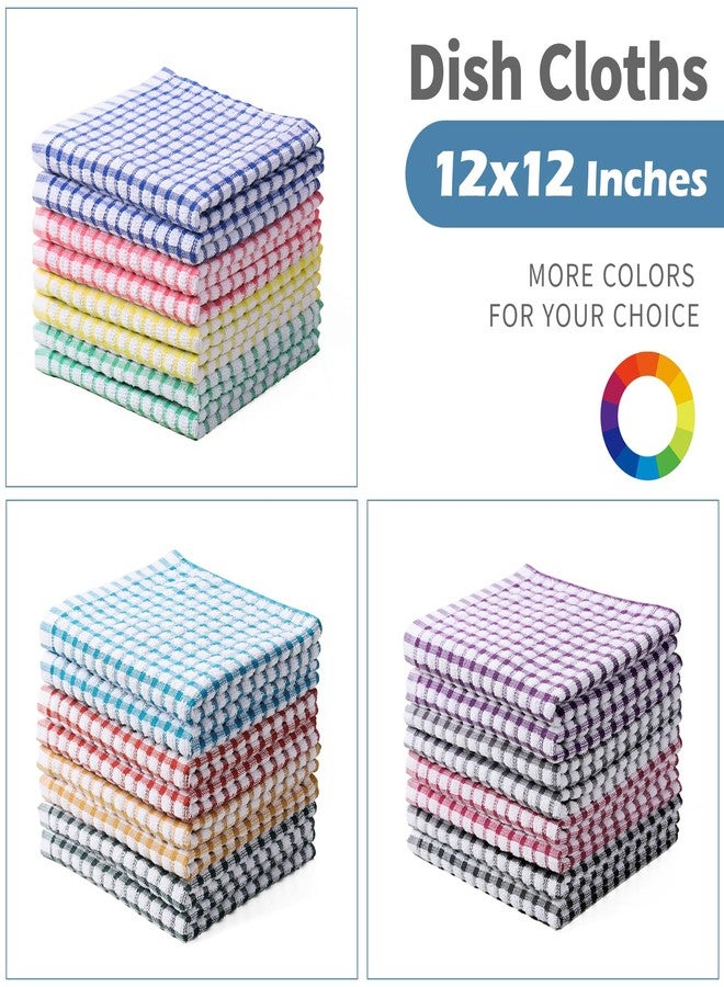 Oeleky Dish Cloths for Kitchen Washing Dishes, Super Absorbent Dish Rags, Cotton Terry Cleaning Cloths Pack of 8, 12x12 Inches - Image 4