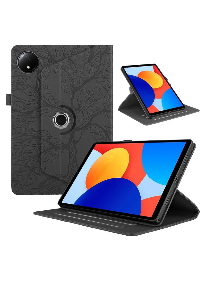 VKL Rotating Case Compatible with Xiaomi Redmi Pad SE 8.7 inch 2024 PU Leather 360 Degree Rotating Stand Protective Cover with Auto Sleep Wake Tablet Case (Black)