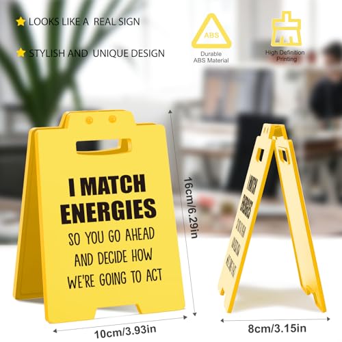 MAMAGIFTREE I Match Energies - Funny Desktop Decor Sign - Humorous Office Gifts for Coworkers, Bosses, Staffs, Managers, Team Members and Friends - Cute and Sarcastic Accessories for Office Desk Home Workspaces - Image 3
