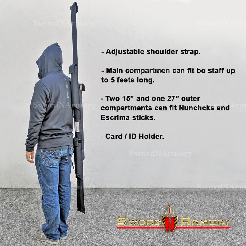 Etrading Martial Arts Carrying Case Wushu Stick Chinese Kungfu Taekwondo Karate Japanese Fighting Jo Training Bag - Image 2