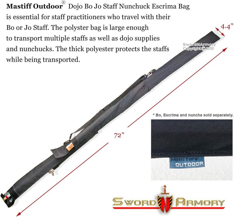 Etrading Martial Arts Carrying Case Wushu Stick Chinese Kungfu Taekwondo Karate Japanese Fighting Jo Training Bag - Image 3