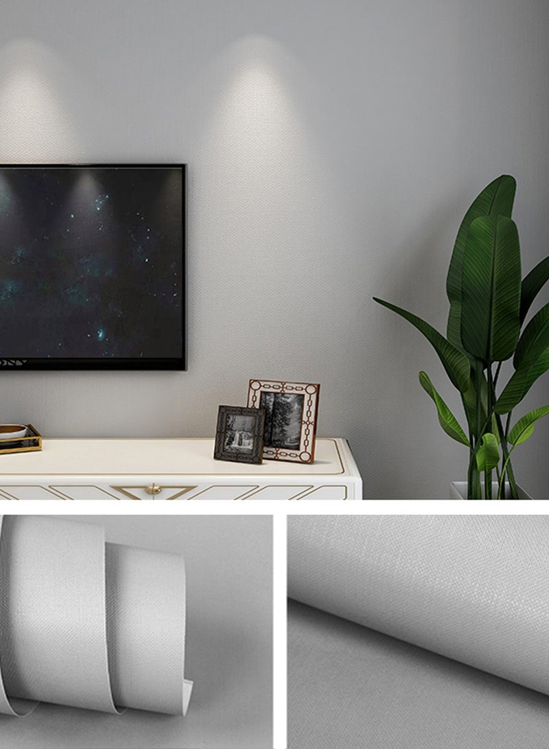 نوايوو ورق جدران قابل للتقشير واللصق، 40 سم × 10 م، ورق جدران لاصق مقاوم للماء، ورق جدران ذاتي اللصق، لفافة فينيل لتزيين الجدران والمطبخ وغرفة النوم (رمادي فاتح) - Image 1