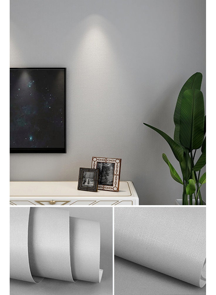 نوايوو ورق جدران قابل للتقشير واللصق، 40 سم × 10 م، ورق جدران لاصق مقاوم للماء، ورق جدران ذاتي اللصق، لفافة فينيل لتزيين الجدران والمطبخ وغرفة النوم (رمادي فاتح) - Image 1