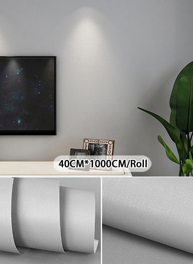 NOAEOU Self-Adhesive Peel and Stick Wallpaper 40cm×10m Waterproof Decorative Contact Paper Roll for Wall Kitchen Bedroom (Light Gray) - Image 1