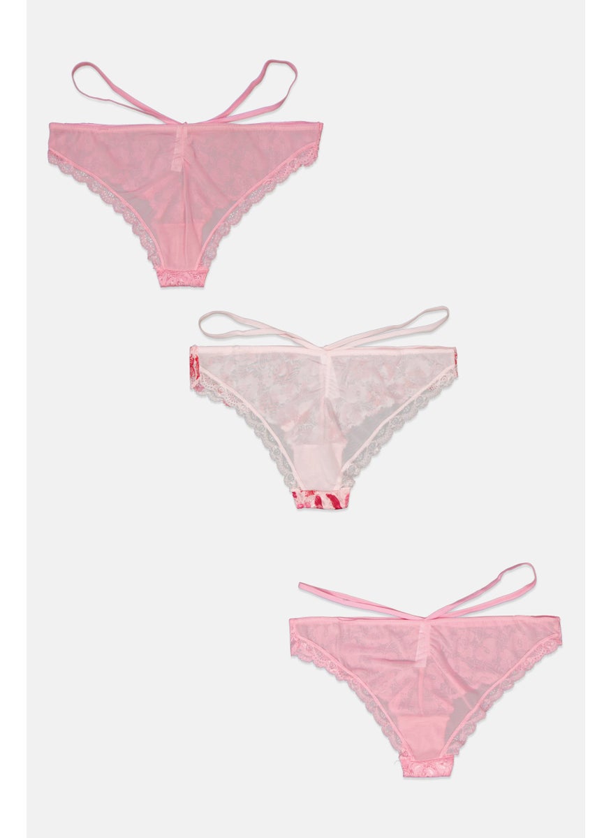 French Affair Women 3 Piece Textured Panties, Assorted  - Image 2