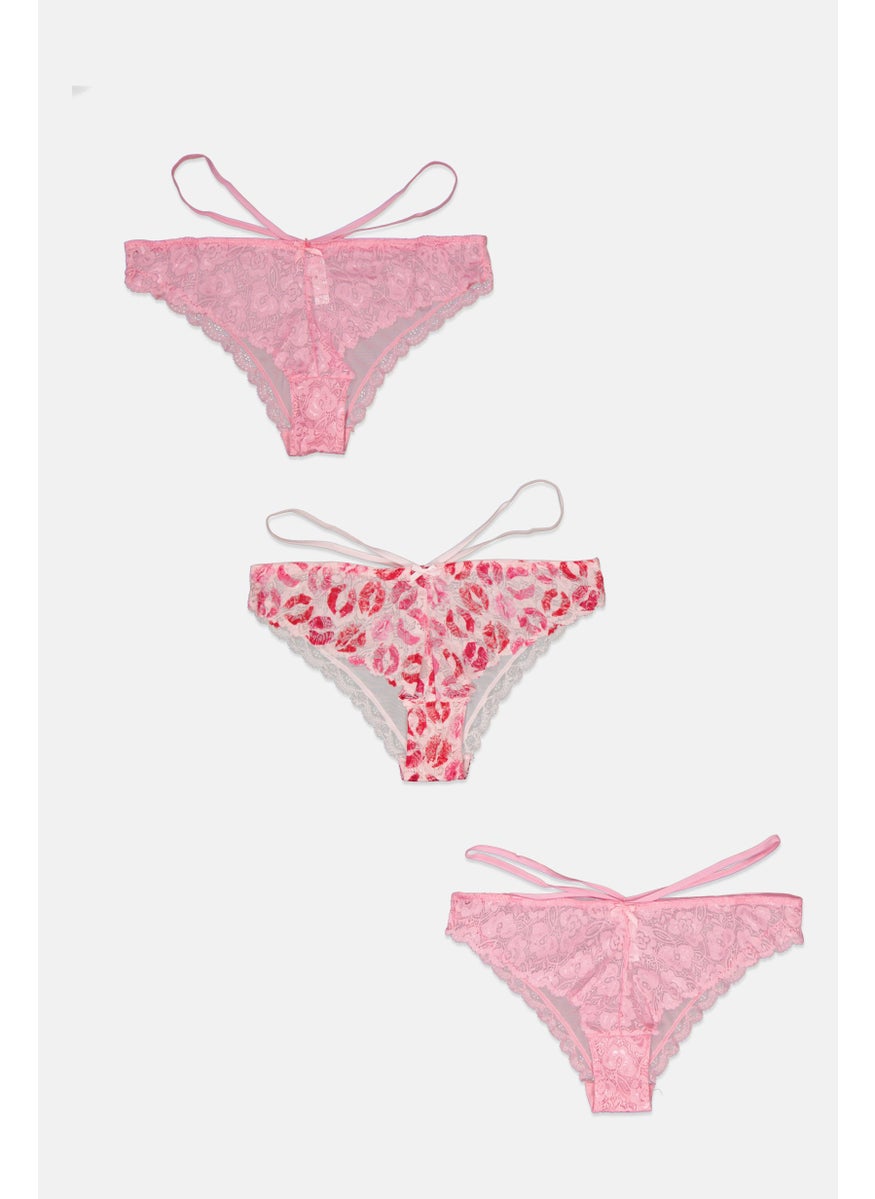 French Affair Women 3 Piece Textured Panties, Assorted  - Image 1