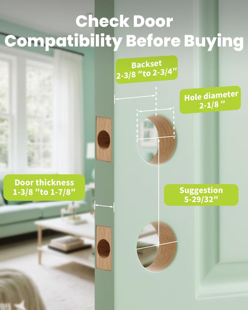 MENDOCK Passage Door Lever Dummy GreenShield Exterior Interior Door Handle for Hallway Closet Heavy Duty Non-Locking Lever Sets No Key Door Knob for Right Left Handed Door (1 Pack, Matte Black) - Image 5