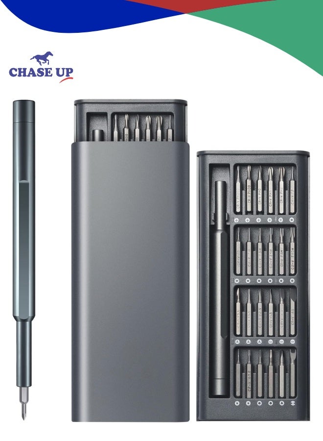 Chase Up Precision Screwdriver Set, 24 in 1 Mini Screwdriver, Magnetic Driver Bits Set, Set, S2 Alloy Steel Pocket Manual Screwdriver Tool Set, Repair Tool Kit - Image 1